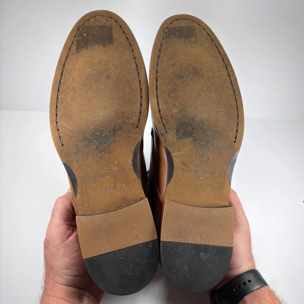 Banana Republic Men's‎ Tan Leather Oxford Dress Shoes Lace-Up Size 10